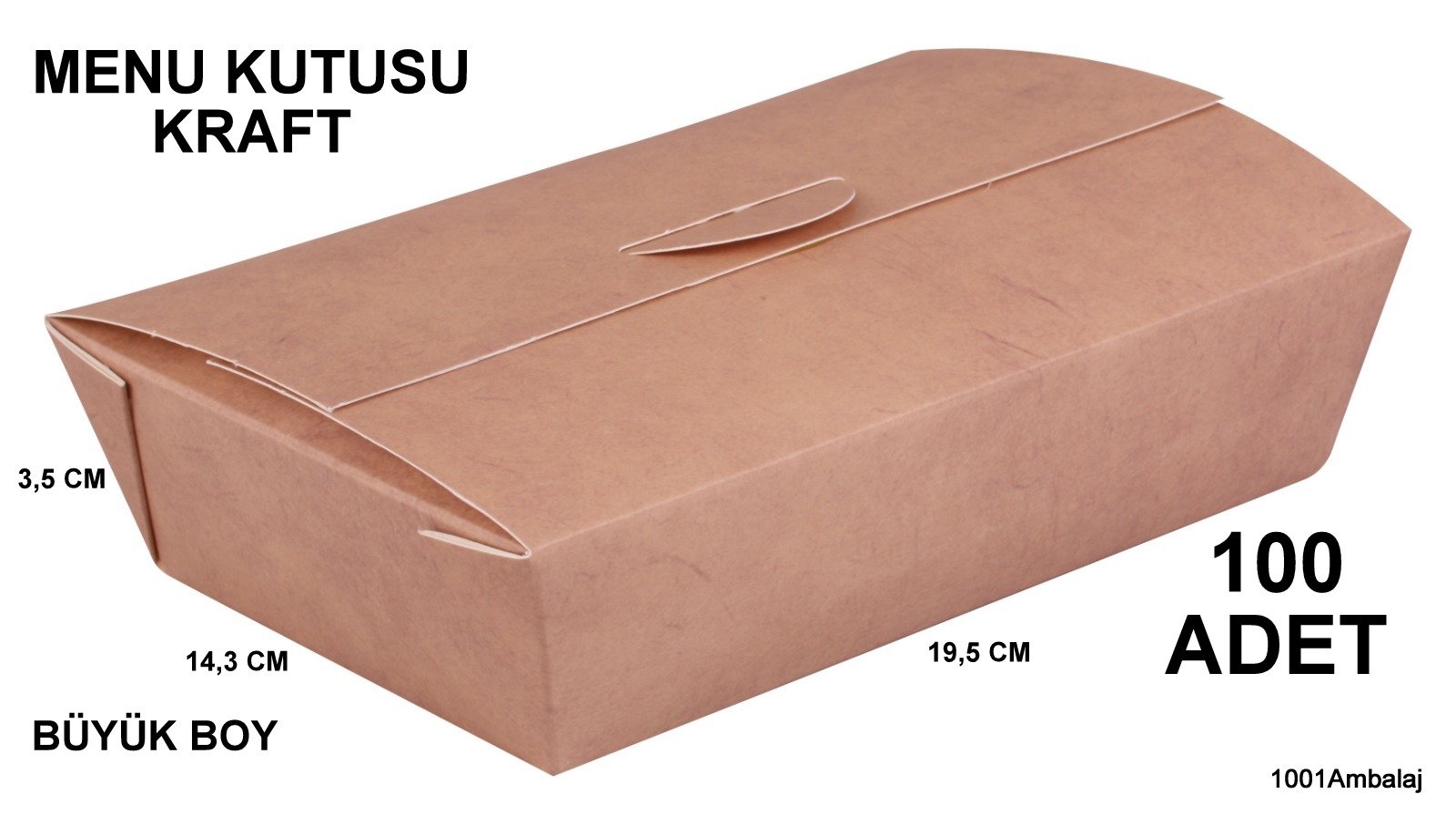 Menu Kutusu Karton Fast Food Menu Kutusu Kraft Büyük Boy 100 Adet
