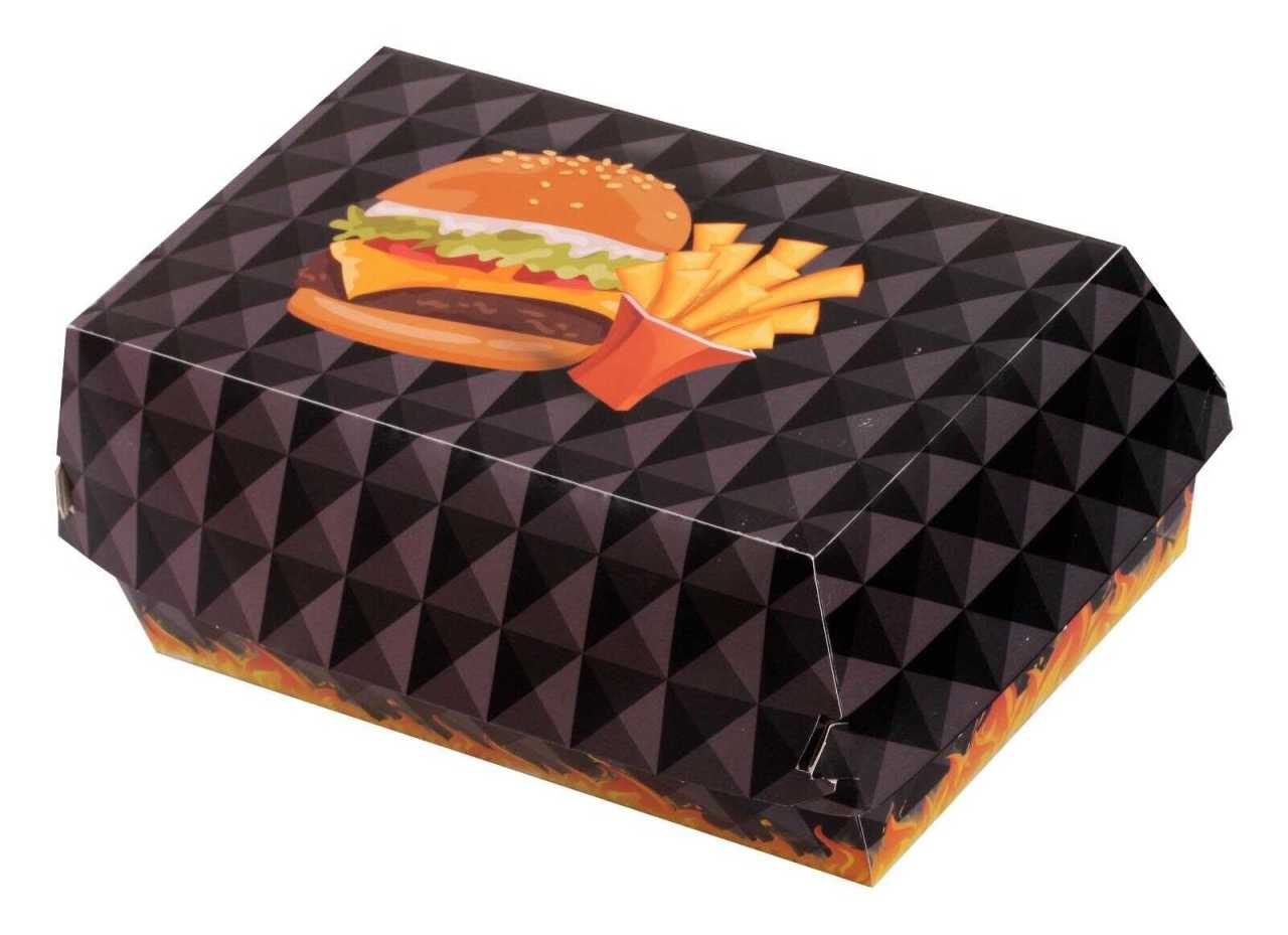 Hamburger Kutusu Fast Food İki Bölmeli Hamburger Baskılı 100 Adet