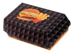 Hamburger Kutusu Fast Food İki Bölmeli Hamburger Baskılı 100 Adet
