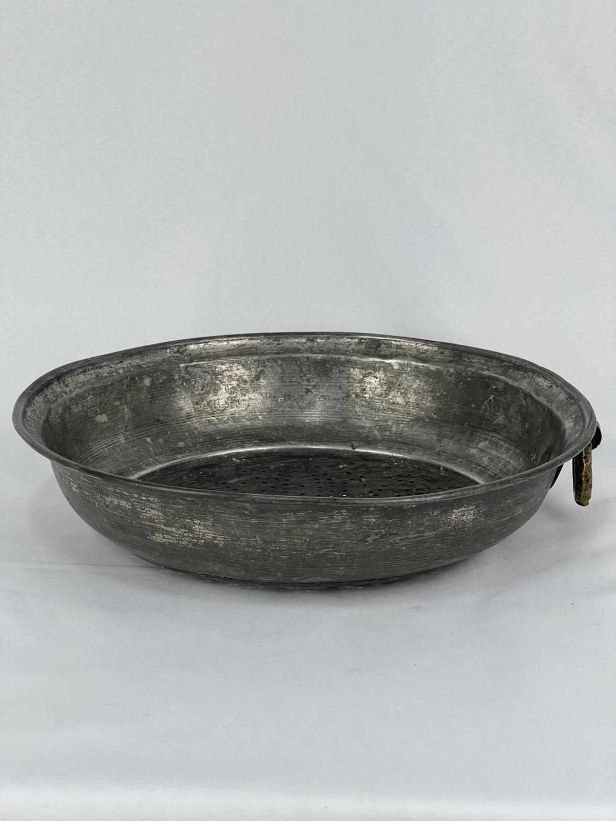 Antika Bakır Sahan Ölçü Çap 31 Cm H 7 Cm