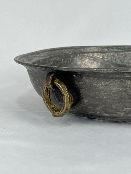 Antika Bakır Sahan Ölçü Çap 31 Cm H 7 Cm