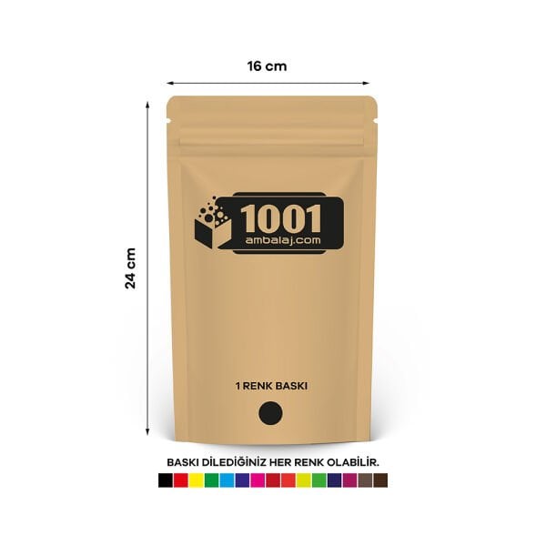 16X24 Cm Kraft Renk Doypack Torba /32/