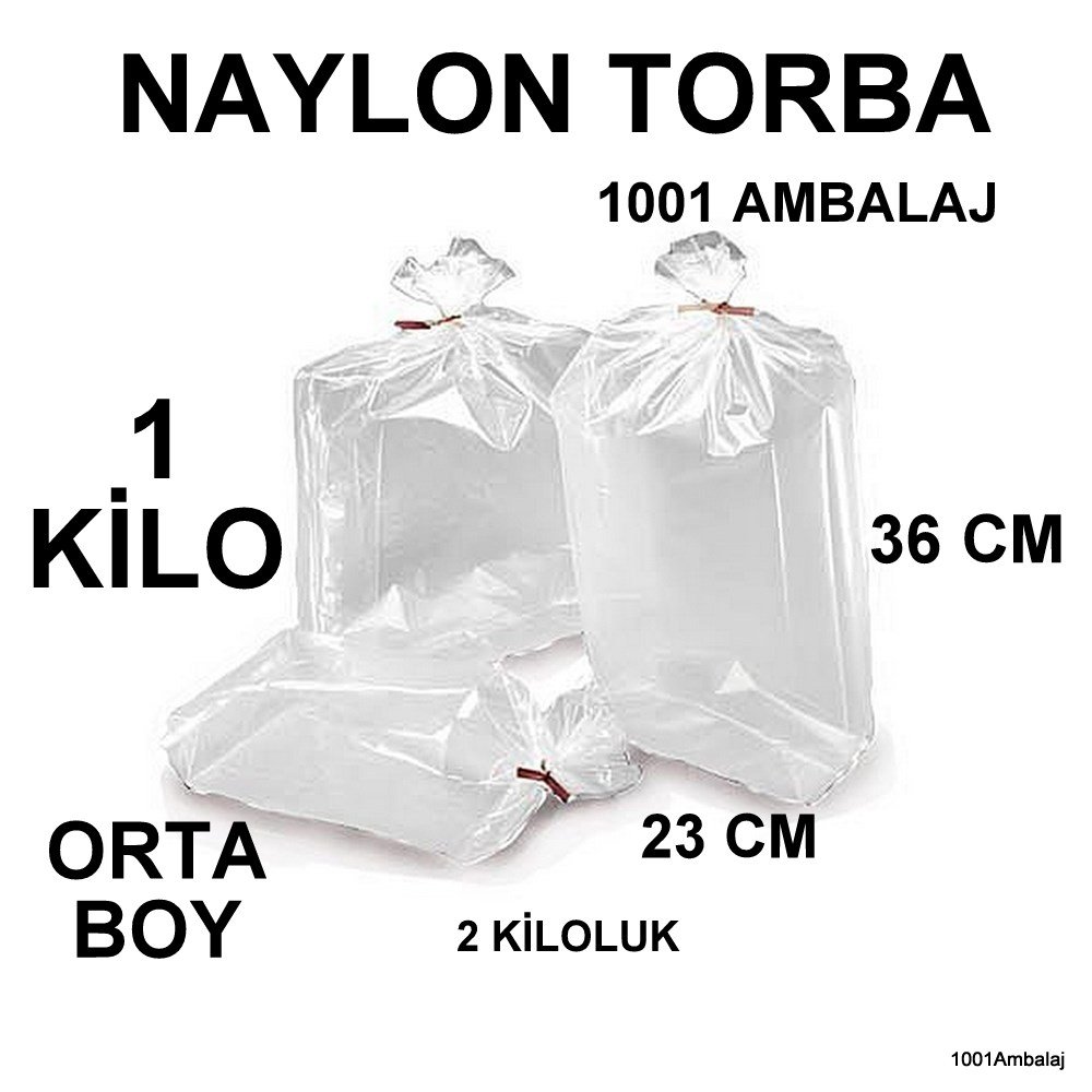 Naylon Torba 23X36 Cm (2 Kiloluk) Bakkaliye Torbası 1 Kilo