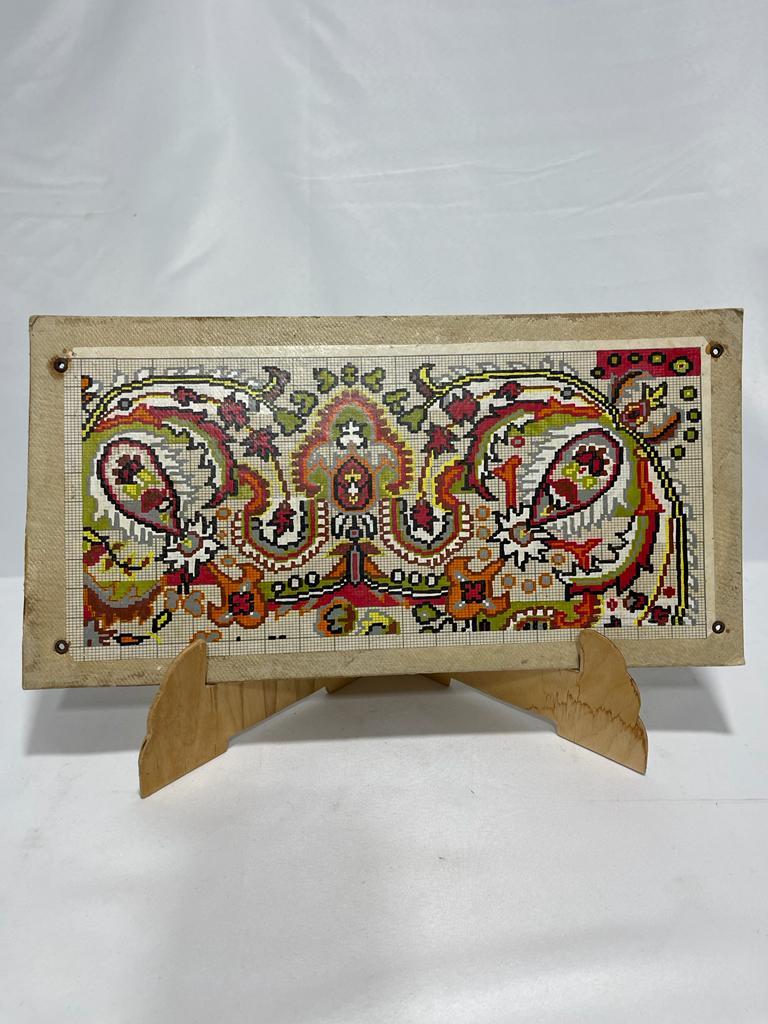 Vintage El Boyama Kilim Motif Tableti Aoa Ölçü 40X20Cm
