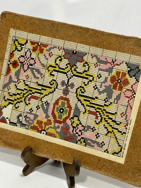 Vintage El Boyama Kilim Motif Tableti Aoa Ölçü 22X16Cm