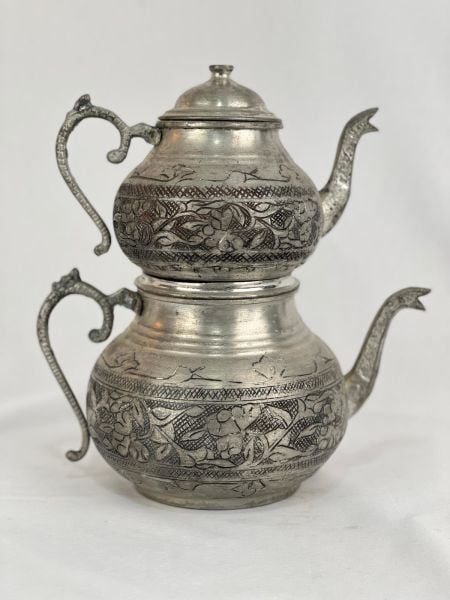 Antika Bakır Çaydanlik Ölçü 15X25 Cm H 27 Cm