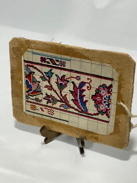 Vintage El Boyama Kilim Motif Tableti Aoa Ölçü 21X16Cm
