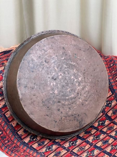Antika Bakır Leğen Ölçü Çap 72 Cm H 13 Cm