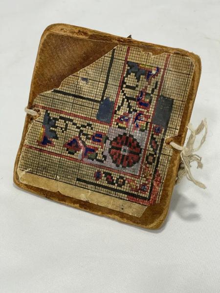 Vintage El Boyama Kilim Motif Tableti Aoa Ölçü 12X12,5Cm