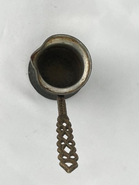 Antika Bakır Cezve Ölçü Çap 6,5 Cm H 6,5 Cm Sap 10,5 Cm