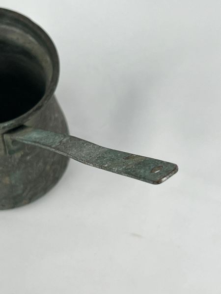 Antika Bakır Cezve Ölçü Çap 10 Cm H 11 Cm