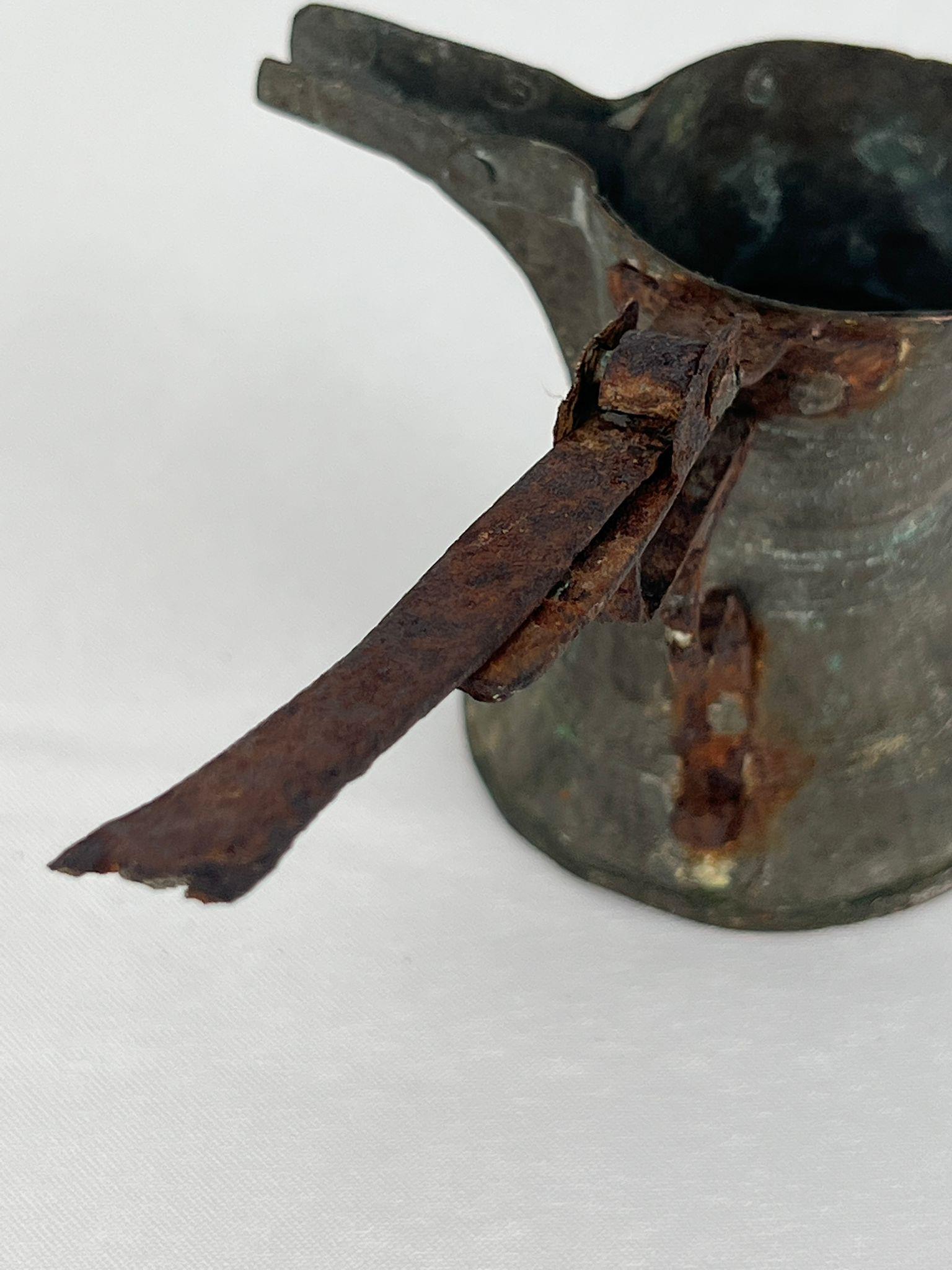 Antika Bakır Cezve Ölçü 14X9 Cm H 8 Cm