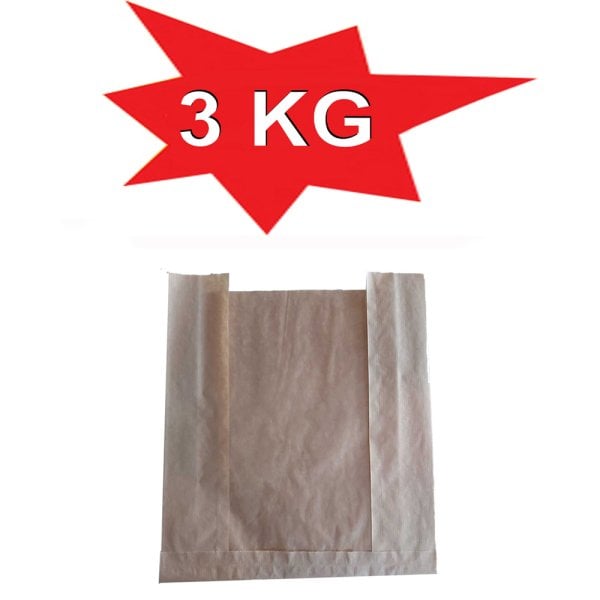 Kese Kağıdı Çizgili Şamua Kraft Pencereli 25X33 Cm 3 Kilo