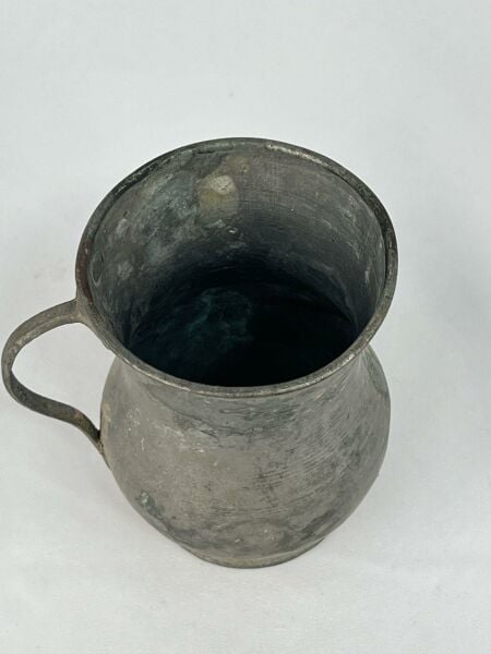 Antika Bakır Maşrapa Ölçü 10X8 Cm H 11 Cm