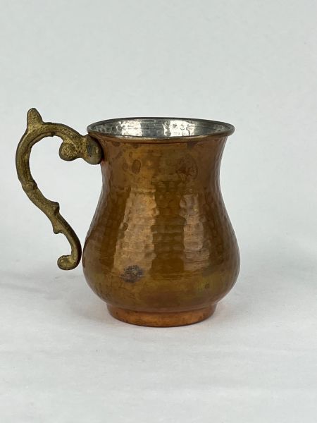 Antika Bakır Maşrapa Ölçü 10X7 Cm H 9 Cm