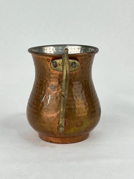 Antika Bakır Maşrapa Ölçü 10X7 Cm H 9 Cm
