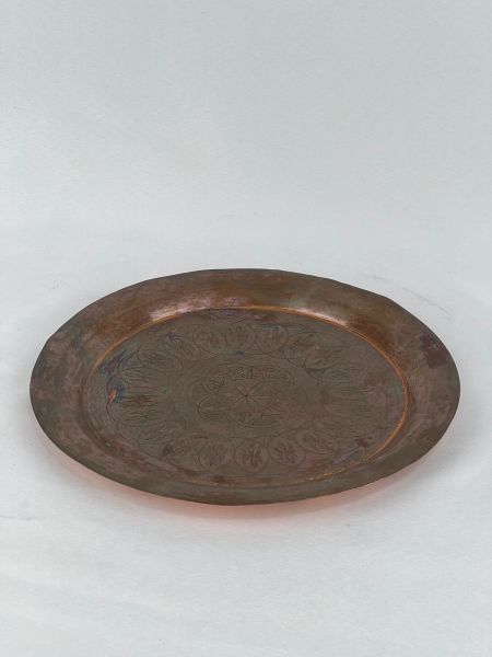 Antika Bakır Tepsi Ölçü Çap 27,5 Cm H 1,5 Cm