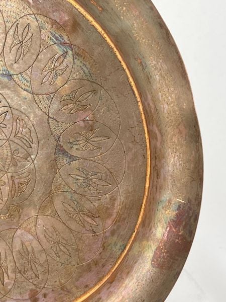 Antika Bakır Tepsi Ölçü Çap 27,5 Cm H 1,5 Cm