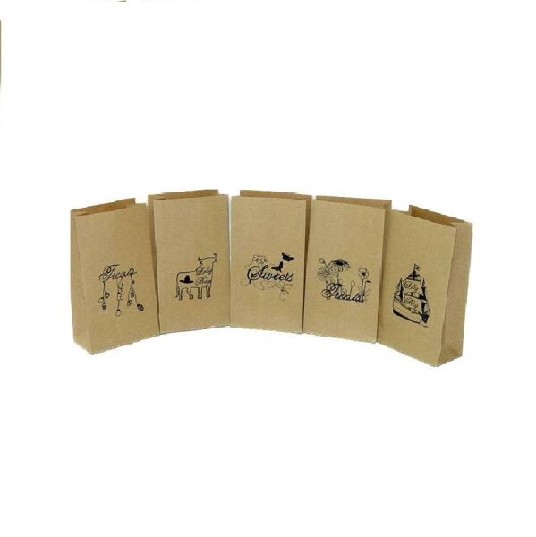 İki Taraf İki Renk Baskılı 25X12X33 Cm Kese Kağıdı Fast Food Menu Servis Paket Torbası Kraft Renk 4.000 ADET BASKILI