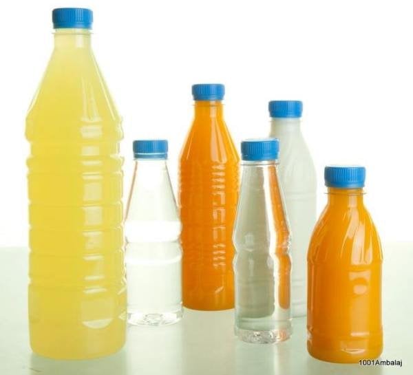 Pet Şişe 1000 Ml Plastik Kilitli kapaklı Şeffaf Yuvarlak Tabanli 60 Adet