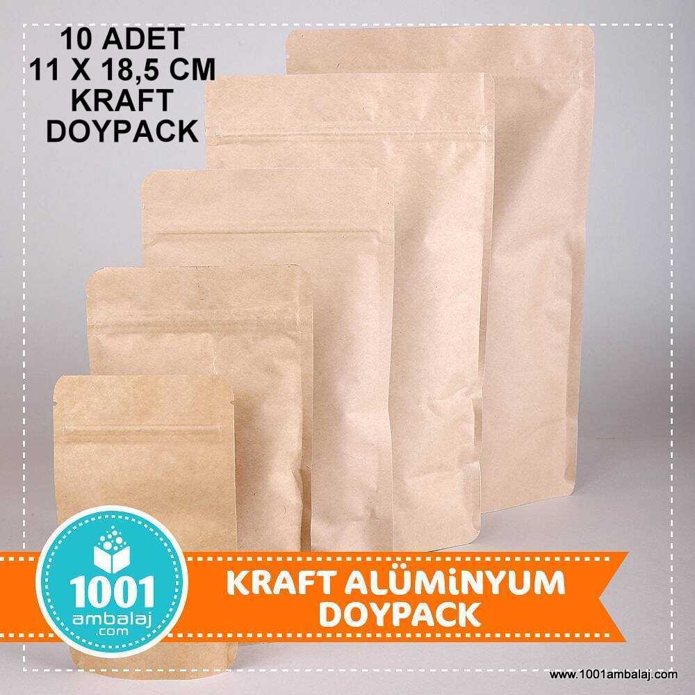11X18,5 Cm Kraft * 10 Adet * Kilitli Doypack Torba 100 Gr /30/
