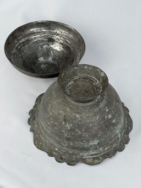 Antika Bakır Şekerlik Ölçü Çap 22 Cm H 19 Cm