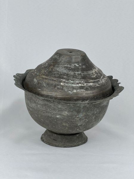 Antika Bakır Şekerlik Ölçü Çap 22 Cm H 19 Cm