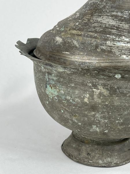 Antika Bakır Şekerlik Ölçü Çap 22 Cm H 19 Cm