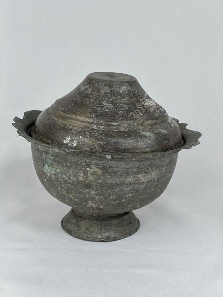 Antika Bakır Şekerlik Ölçü Çap 22 Cm H 19 Cm