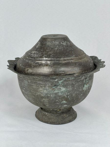 Antika Bakır Şekerlik Ölçü Çap 22 Cm H 19 Cm