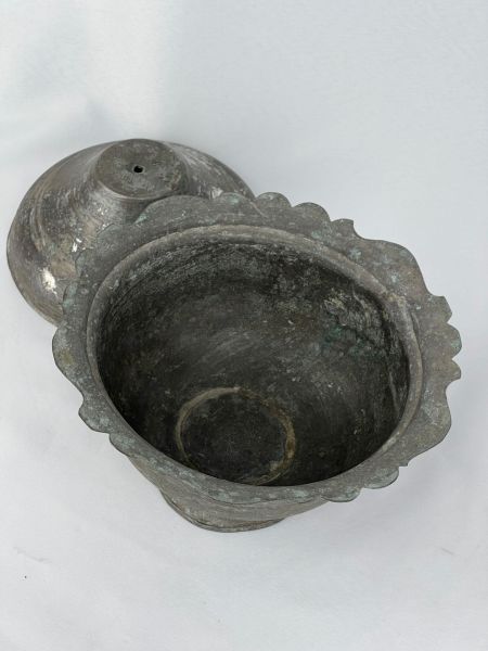 Antika Bakır Şekerlik Ölçü Çap 22 Cm H 19 Cm