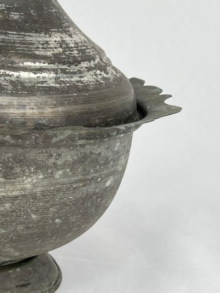 Antika Bakır Şekerlik Ölçü Çap 22 Cm H 19 Cm