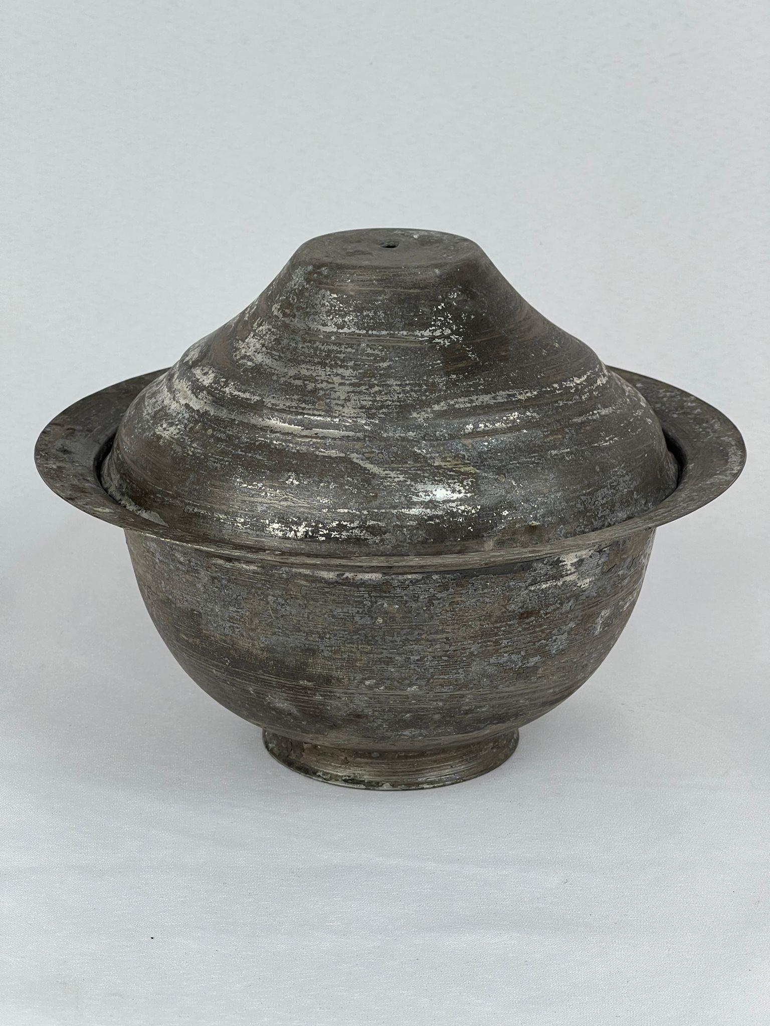Antika Bakır Şekerlik Ölçü Çap 22 Cm H 16,5 Cm