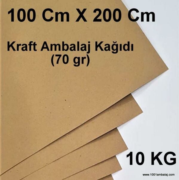 Kraft Ambalaj Kağıdı (70 gr) Ebat 100 x 200 Cm 10 Kg Balya 1001Ambalaj (Baskısız)