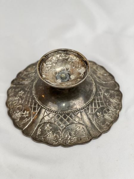 Antika Bakır Şekerlik Ölçü Çap 24 Cm H 9 Cm