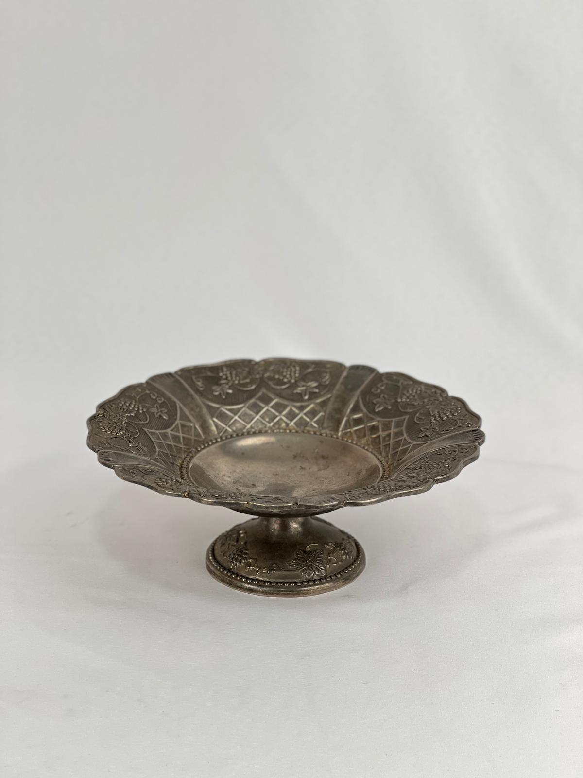 Antika Bakır Şekerlik Ölçü Çap 24 Cm H 9 Cm