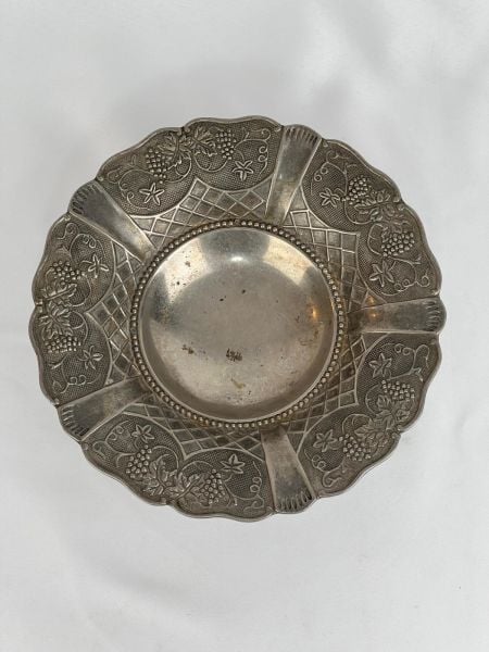 Antika Bakır Şekerlik Ölçü Çap 24 Cm H 9 Cm