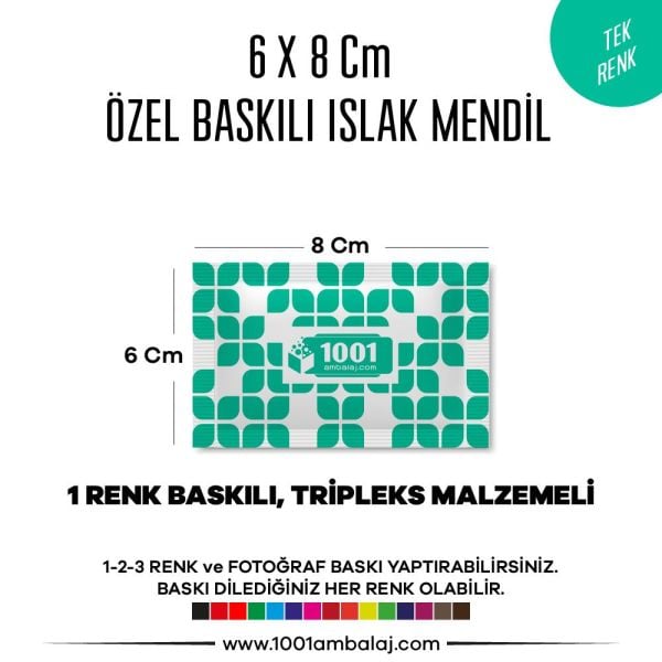 6X8 Cm 1-2-3 Renk Ve Fotoğraf Baskılı İslak Mendil Beyaz (Tripleks Malzeme)