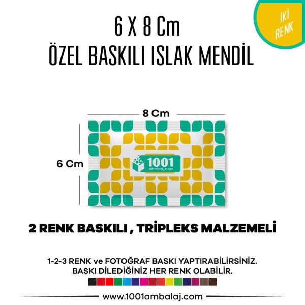 6X8 Cm 1-2-3 Renk Ve Fotoğraf Baskılı İslak Mendil Beyaz (Tripleks Malzeme)