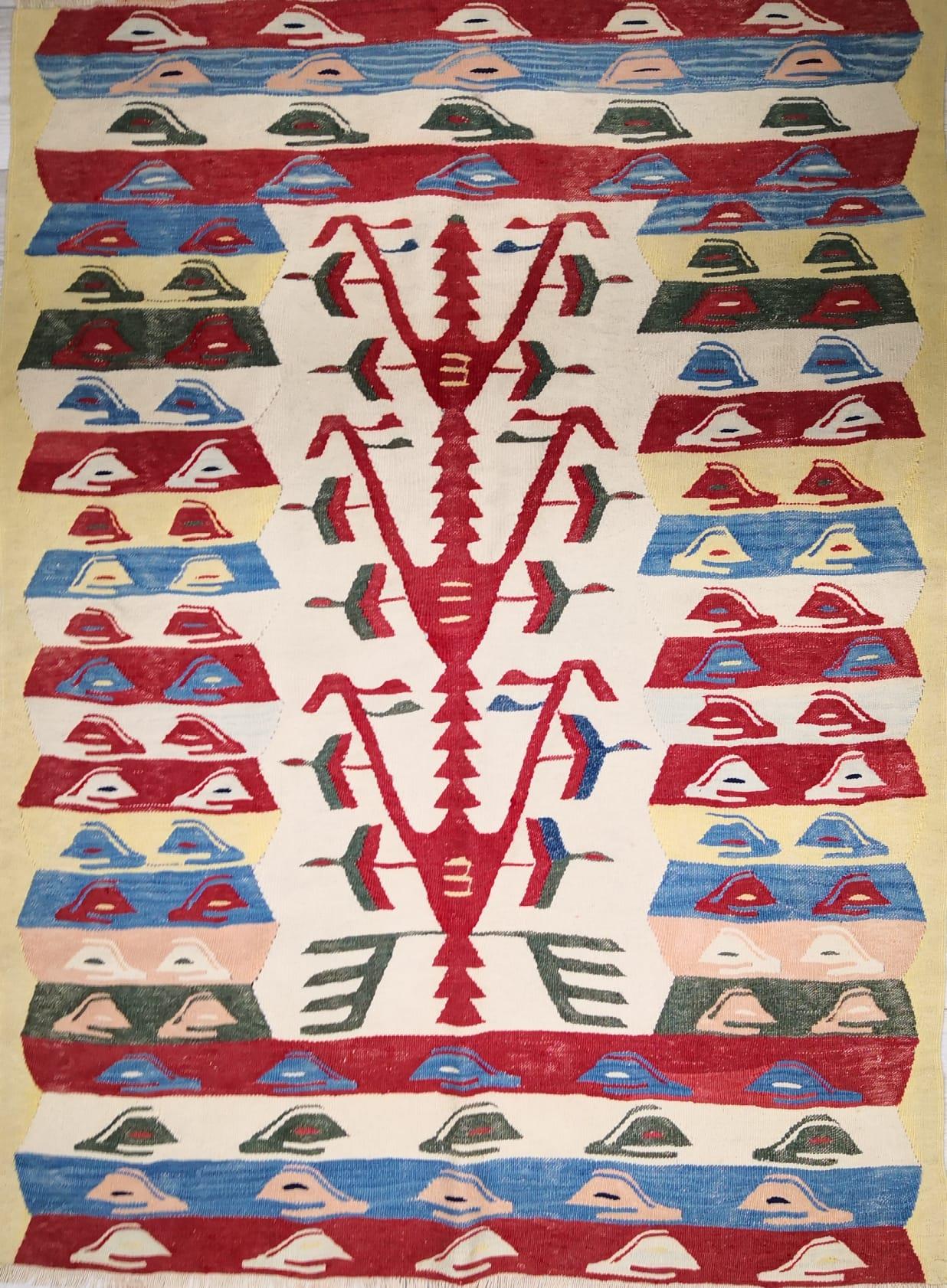 El Dokumasi Uşak Kilimi Aoa Ölçü 155X110Cm