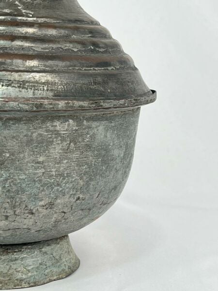 Antika Bakır Şekerlik Ölçü Çap 21,5 Cm H 27 Cm