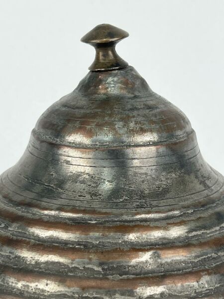 Antika Bakır Şekerlik Ölçü Çap 21,5 Cm H 27 Cm
