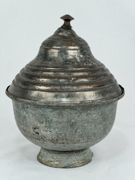 Antika Bakır Şekerlik Ölçü Çap 21,5 Cm H 27 Cm