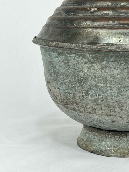 Antika Bakır Şekerlik Ölçü Çap 21,5 Cm H 27 Cm