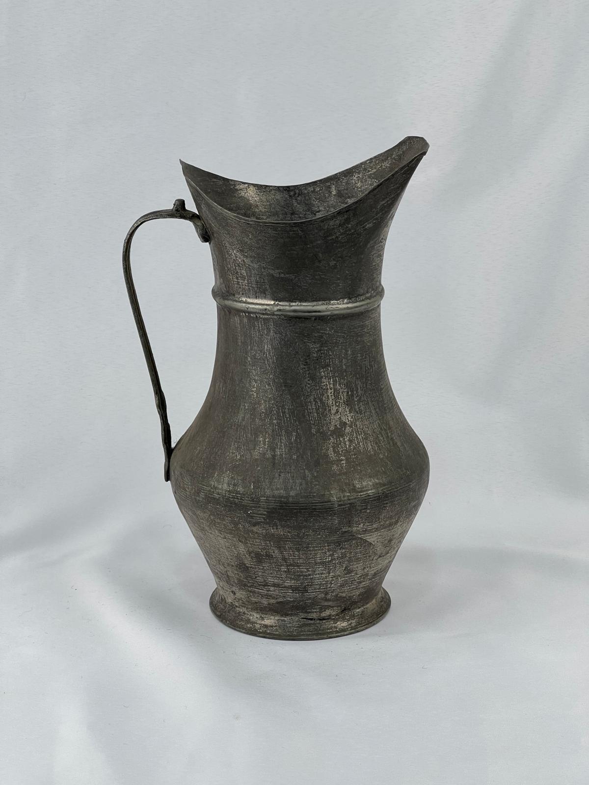 Antika Bakır Sürahi Ölçü 17X15 Cm H 28 Cm
