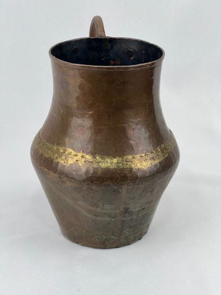 Antika Bakır Sürahi Ölçü 21X16 Cm H 21 Cm