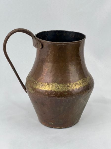 Antika Bakır Sürahi Ölçü 21X16 Cm H 21 Cm