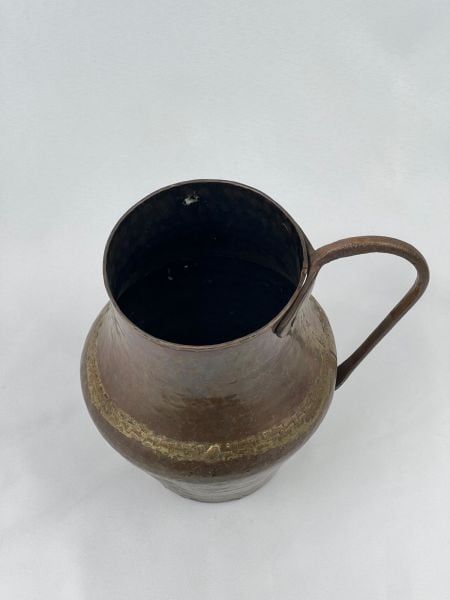 Antika Bakır Sürahi Ölçü 21X16 Cm H 21 Cm