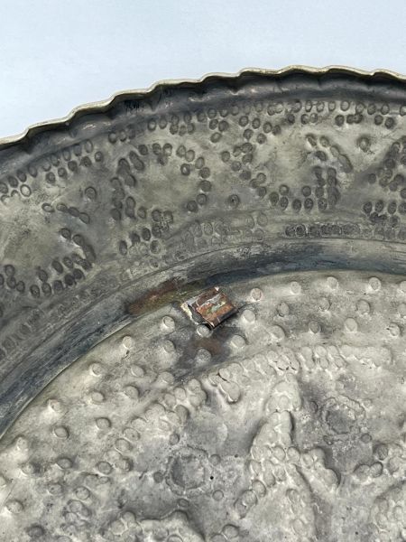 Antika Bakır Sini Ölçü Çap 35 Cm H 2 Cm