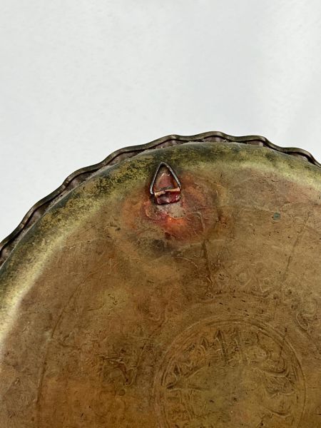 Antika Bakır Sini Ölçü Çap 27 Cm H 2,5 Cm